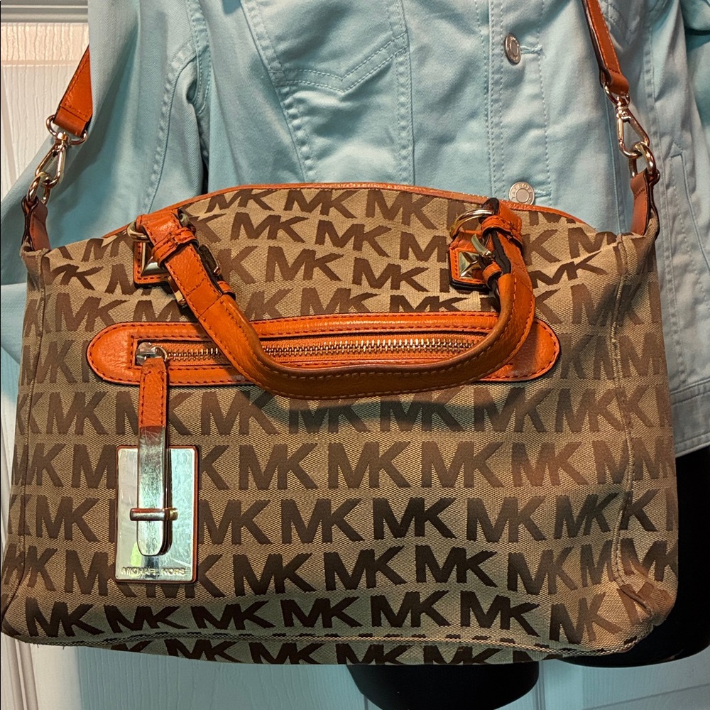 Michael Kors Brown and Tan Satchel